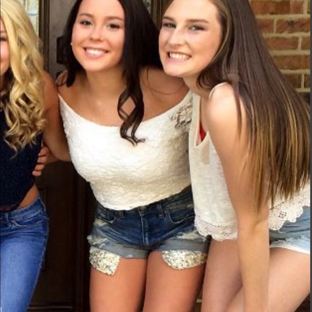 Sequin pocket shorts